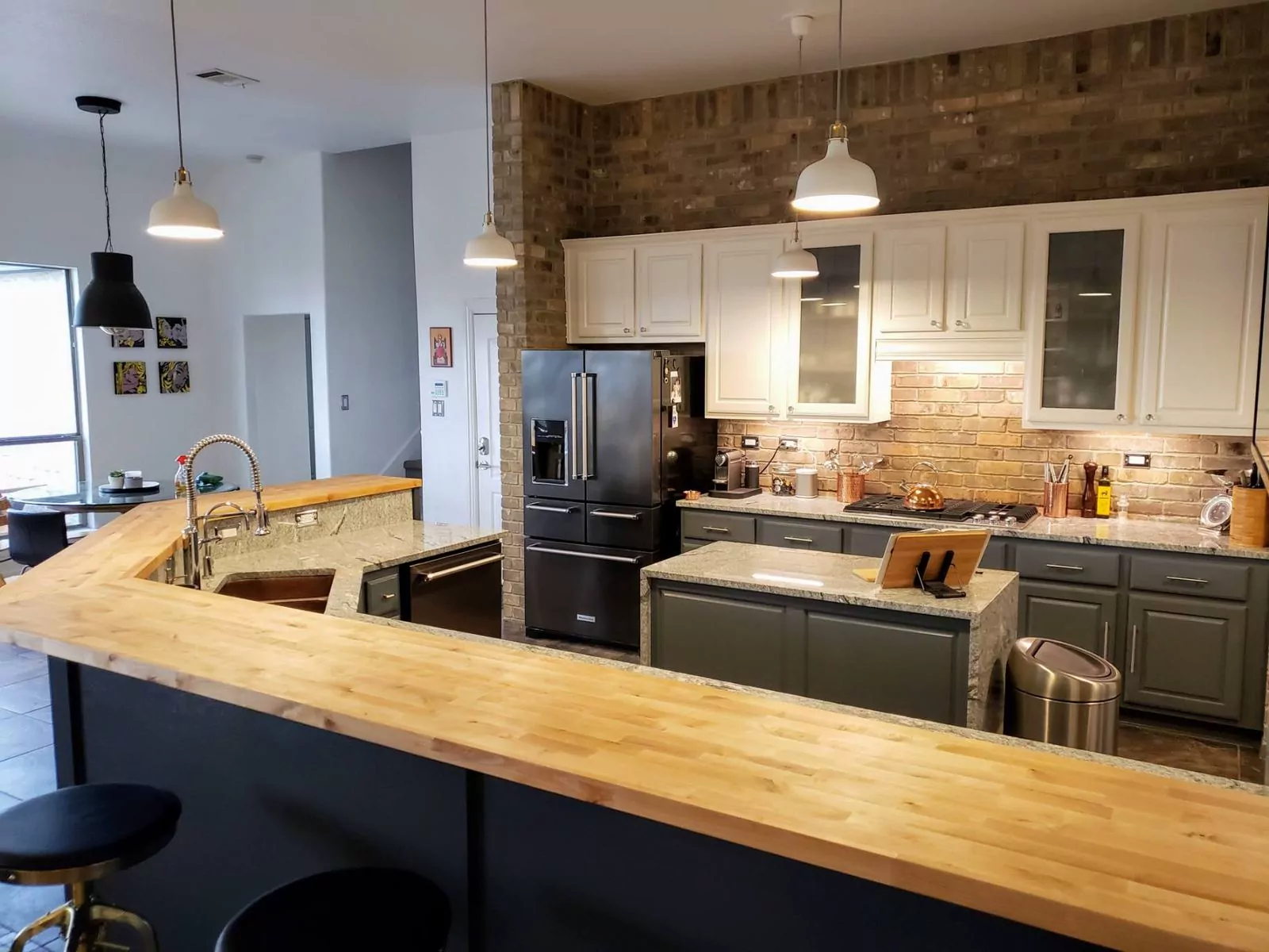 Navy island kitchen by The Flip Fixer