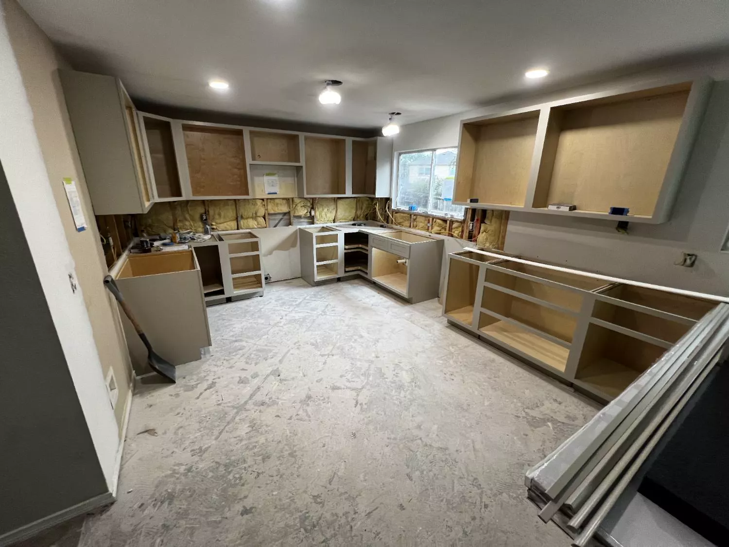Cabinets going in during the remodel